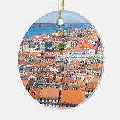 Uitzicht van de luchthaven van Lissabon, Portugal Keramisch Ornament (Links)