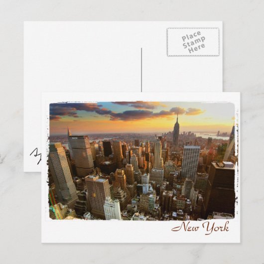 Uitzicht van de luchthaven van New York Briefkaart (Voorkant / Achterkant)