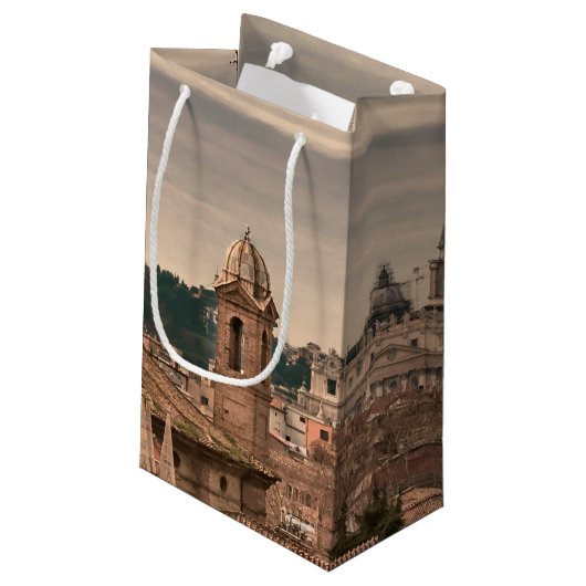 Uitzicht van de luchthaven van Rome van Monte pinc Klein Cadeauzakje (Achterkant Gekanteld)