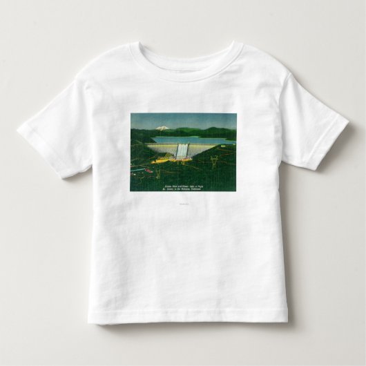 Uitzicht van de luchthaven van Shasta-dam, meer, b Kinder Shirts (Voorkant)
