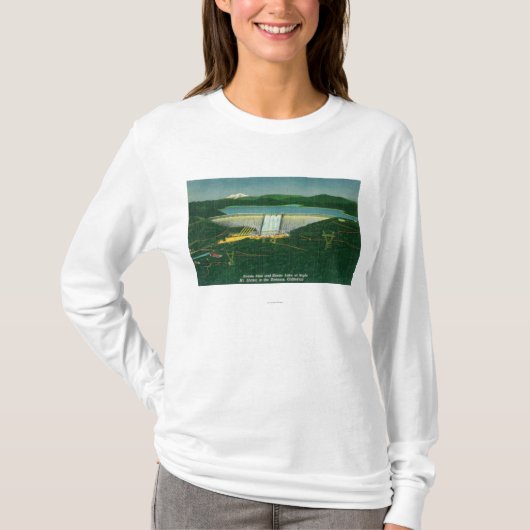 Uitzicht van de luchthaven van Shasta-dam, meer, b T-shirt (Voorkant)