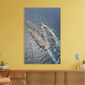 Uitzicht van de luchtvervoerder van vliegtuig USS  Canvas Afdruk (Insitu (Woonkamer))
