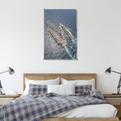 Uitzicht van de luchtvervoerder van vliegtuig USS  Canvas Afdruk (Insitu (Slaapkamer))