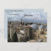 Uitzicht van de Lutherse kerk van Redeemer Jerusal Briefkaart (Voorkant / Achterkant)