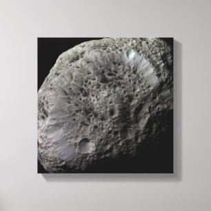 Uitzicht van de maan Hyperion van Saturnus met val Canvas Afdruk