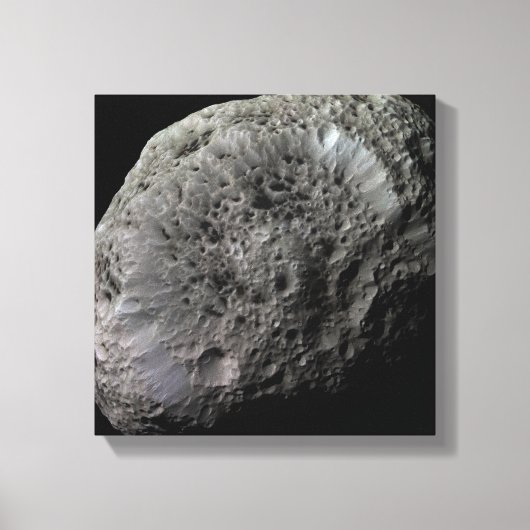Uitzicht van de maan Hyperion van Saturnus met val Canvas Afdruk (Voorkant)
