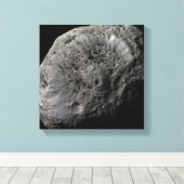 Uitzicht van de maan Hyperion van Saturnus met val Canvas Afdruk (Insitu (Houten vloer))