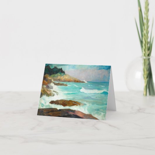 Uitzicht van de Maine Coast door Newell Convers Wy Bedankkaart (Voorkant)
