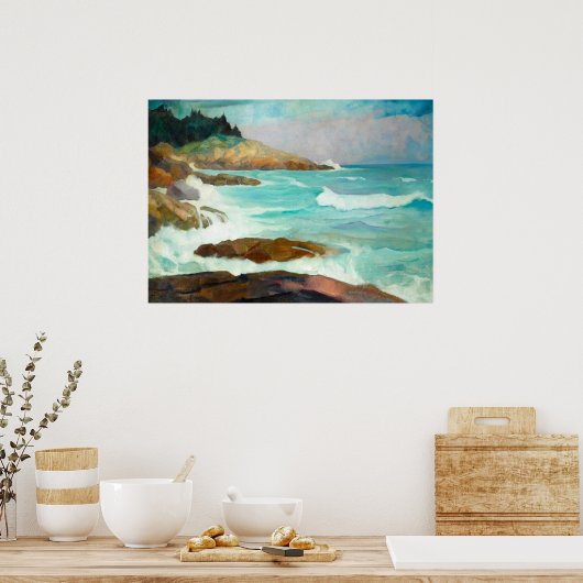 Uitzicht van de Maine Coast door Newell Convers Wy Poster (Keuken)