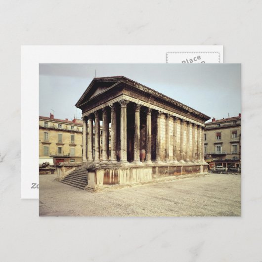 Uitzicht van de Maison Carree, c.19 BC Briefkaart (Voorkant / Achterkant)