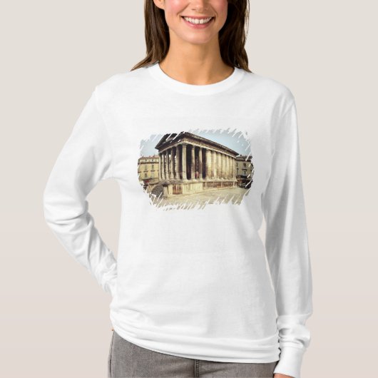 Uitzicht van de Maison Carree, c.19 BC T-shirt (Voorkant)