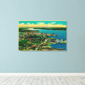 Uitzicht van de marine van Bremerton en Bremerton Canvas Afdruk (Insitu (Houten vloer))