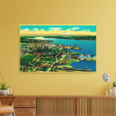 Uitzicht van de marine van Bremerton en Bremerton Canvas Afdruk (Insitu (Woonkamer))