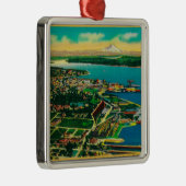 Uitzicht van de marine van Bremerton en Bremerton Metalen Ornament (Rechts)