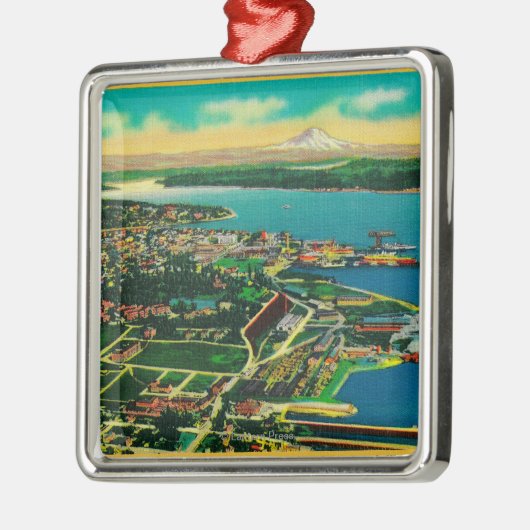 Uitzicht van de marine van Bremerton en Bremerton Metalen Ornament (Links)