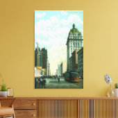 Uitzicht van de markt St. bij 3rd en Kearny Canvas Afdruk (Insitu (Woonkamer))