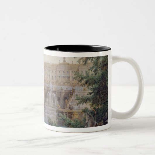 Uitzicht van de Marly Cascade Tweekleurige Koffiemok (Rechts)