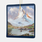 Uitzicht van de Matterhorn, kerstboom Keramisch Ornament (Links)