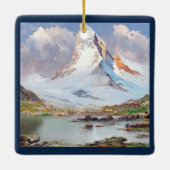 Uitzicht van de Matterhorn, kerstboom Keramisch Ornament (Achterkant)