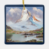 Uitzicht van de Matterhorn, kerstboom Keramisch Ornament (Voorkant)