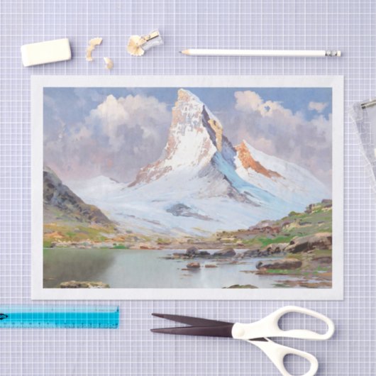Uitzicht van de Matterhorn, ontkoppeling Tissuepapier (Craft)