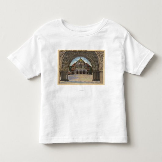 Uitzicht van de Memorial Church, Stanford U. Kinder Shirts (Voorkant)