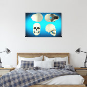 Uitzicht van de menselijke schedel van verschillen canvas afdruk (Insitu (Slaapkamer))