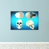 Uitzicht van de menselijke schedel van verschillen canvas afdruk (Insitu (Houten vloer))