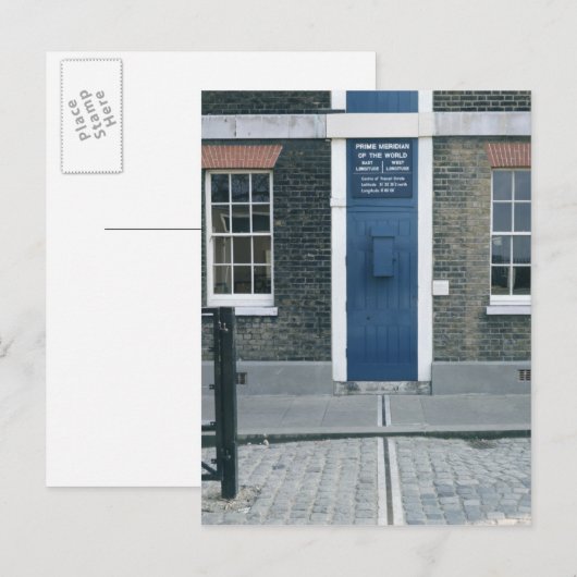 Uitzicht van de meridiaanlijn briefkaart (Voorkant / Achterkant)