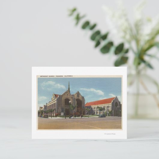 Uitzicht van de Methodistische Kerk Briefkaart (Staand voorkant)