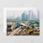 Uitzicht van de metrolijn en wolkenkrabbers briefkaart (Voorkant / Achterkant)