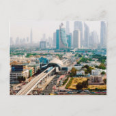 Uitzicht van de metrolijn en wolkenkrabbers briefkaart (Voorkant)