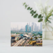 Uitzicht van de metrolijn en wolkenkrabbers briefkaart (Staand voorkant)