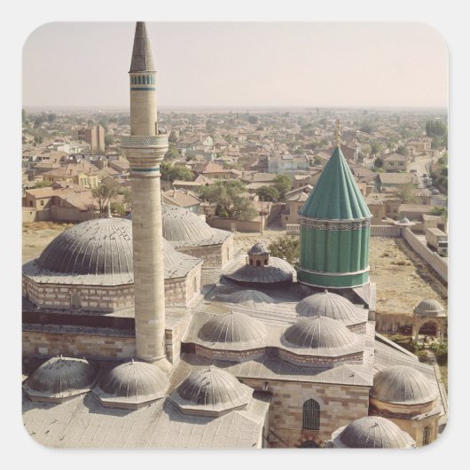 Uitzicht van de Mevlana Tekke Vierkante Sticker (Voorkant)