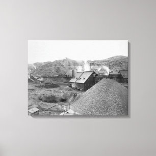 Uitzicht van de mijnbouwfabriek "Homeiedere Works" Canvas Afdruk