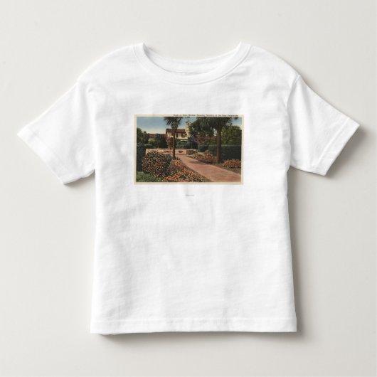 Uitzicht van de missie, Patio Gardens Kinder Shirts (Voorkant)