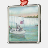 Uitzicht van de Mist Boat Metalen Ornament (Links)