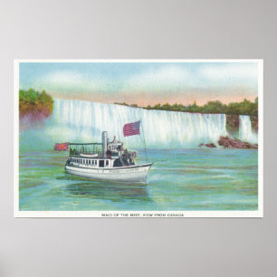 Uitzicht van de Mist Boat Poster