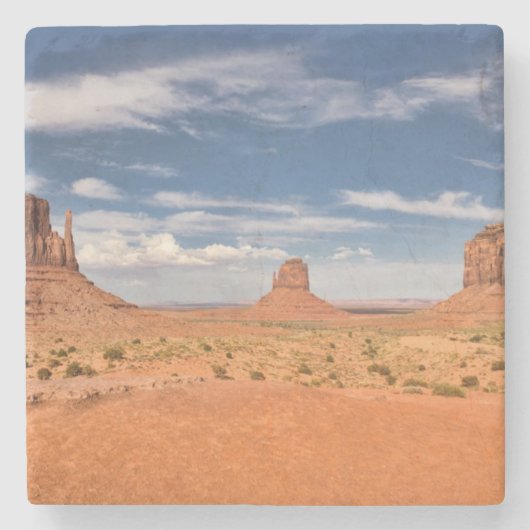 Uitzicht van de Mittens, Monument Valley Stenen Onderzetter (Voorkant)