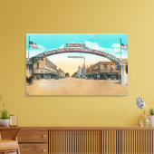 Uitzicht van de Modesto Welcoming ArchModesto, CA Canvas Afdruk (Insitu (Woonkamer))