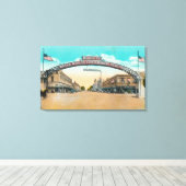 Uitzicht van de Modesto Welcoming ArchModesto, CA Canvas Afdruk (Insitu (Houten vloer))