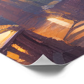 Uitzicht van de Mooie Evening Street Mote, digital Poster (Hoek)