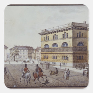 Uitzicht van de munt, Berlijn Vierkante Sticker