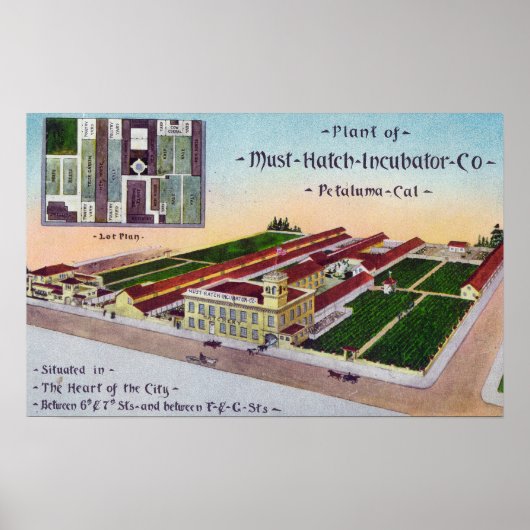 Uitzicht van de "must-Hatch Incubator" Co Bldg Poster (Voorkant)