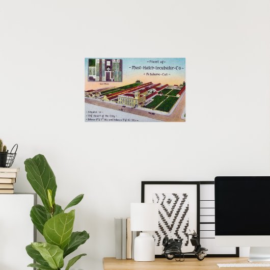 Uitzicht van de "must-Hatch Incubator" Co Bldg Poster (Thuiskantoor)