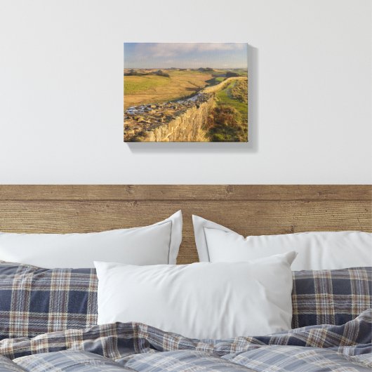 Uitzicht van de muur van Hadrian in Northumberland Canvas Afdruk (Insitu (Slaapkamer))