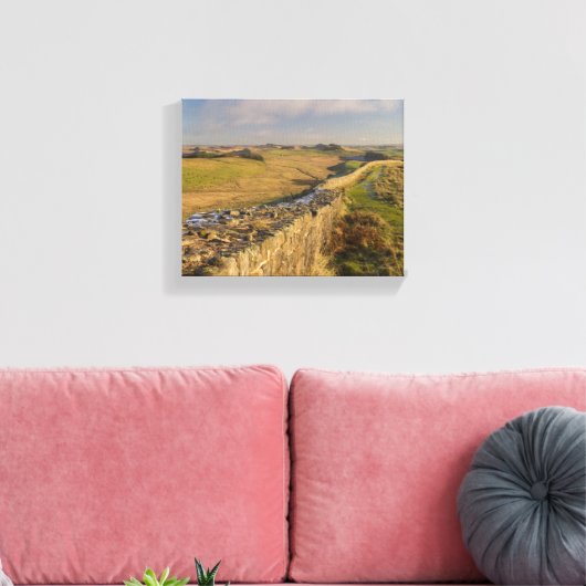Uitzicht van de muur van Hadrian in Northumberland Canvas Afdruk (Insitu (Woonkamer))