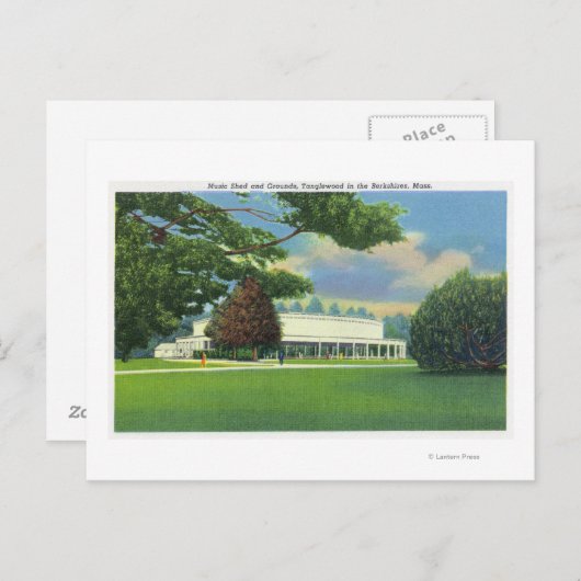 Uitzicht van de Muziek Tanglewood Shed and Grounds Briefkaart (Voorkant / Achterkant)