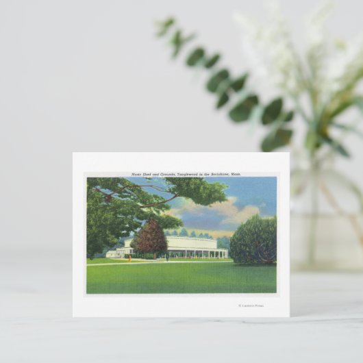 Uitzicht van de Muziek Tanglewood Shed and Grounds Briefkaart (Staand voorkant)