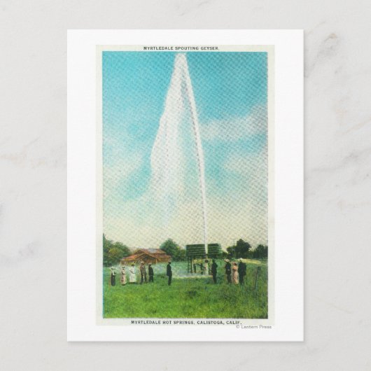 Uitzicht van de Myrtledale Geyser bij de Hot Sprin Briefkaart (Voorkant)